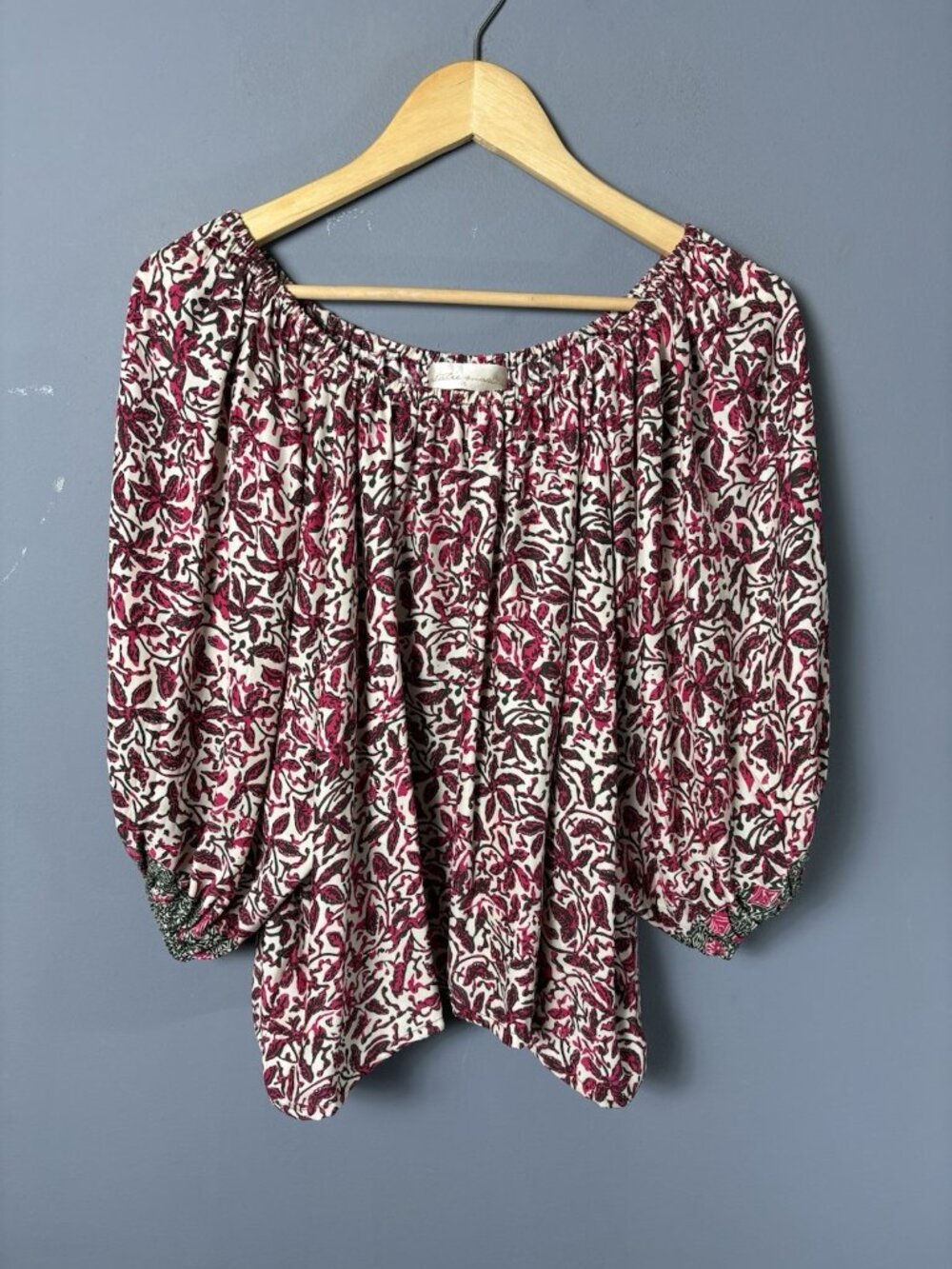 NATALIE MARTIN Womens S Oversized Boxy Floral Print Silk Tunic Blouse Top Flowy
